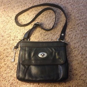 Fossil black cross-body handbag. Gently used.