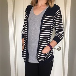 Olive & Oak Navy/White Striped Cardigan