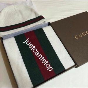 Gucci beanie and scarf