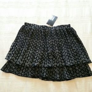 Ecote Pleated Mini Ruffle Skirt