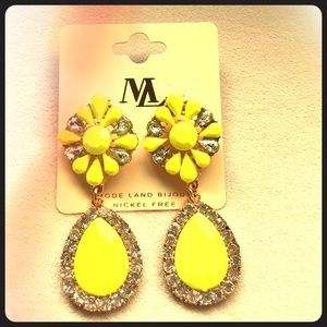 Neon Yellow Statement Earrings