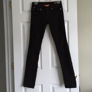 Tory Burch "ivy" skinny black corduroy jeans