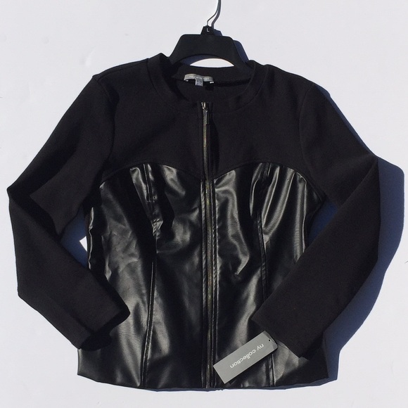 🎉🎉HOST PICK🎉🎉NY Col. Vegan Leather/Knit Jacket
