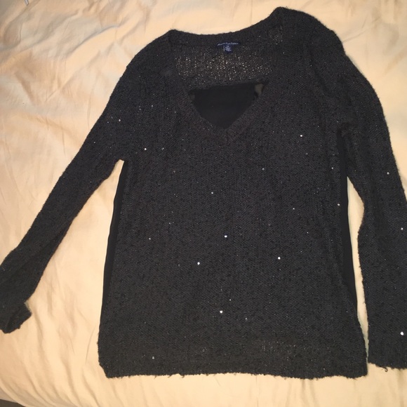 American Eagle black sparkly sweater