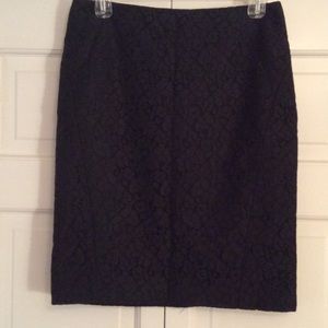 Black lace pencil skirt