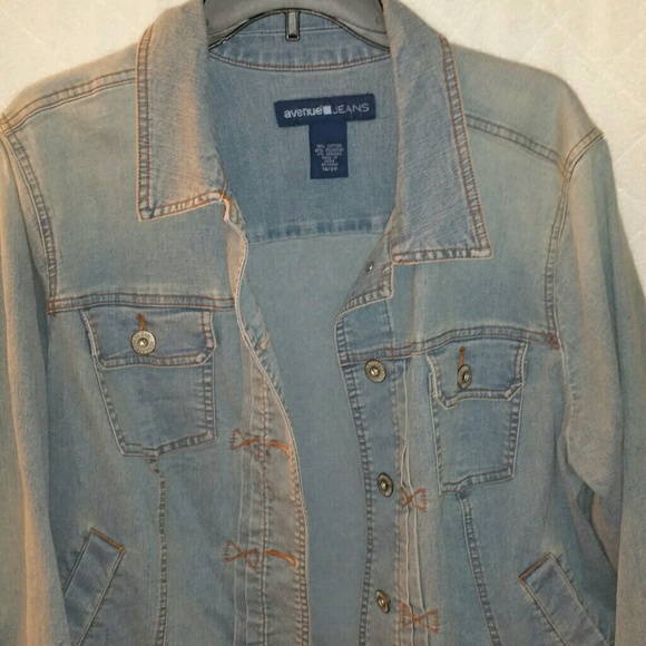 Light blue Avenue denim jacket plus size