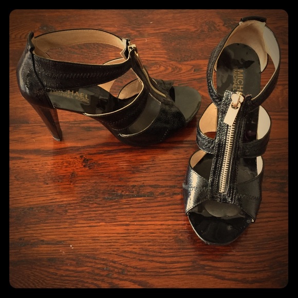 Michael Kors black zipper heels