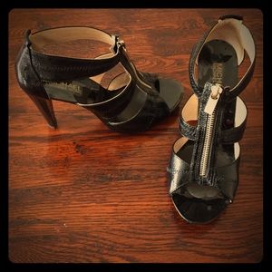 Michael Kors black zipper heels