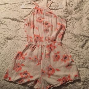 Peach Floral Romper