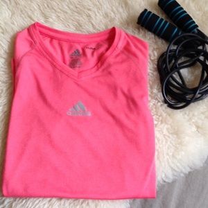 Adidas pink climalite workout top
