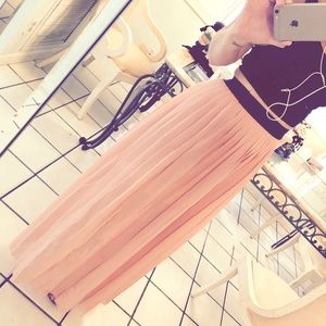 pink panel sheer skirt