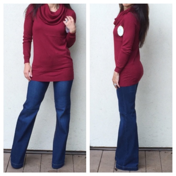 Cashmere blend cowl neck sweater ONE HOUR SALE - Picture 2 of 4