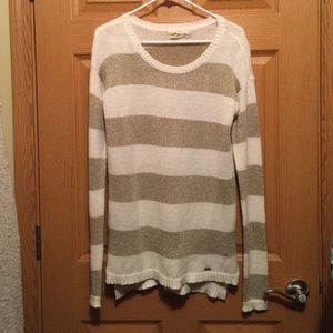 Gold and white Hollister sweater