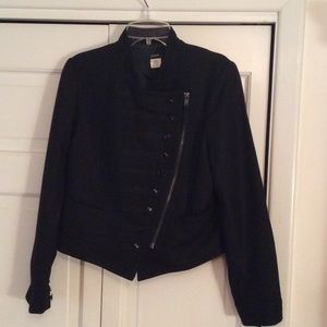 JCrew Black wool military inspired short jacket
