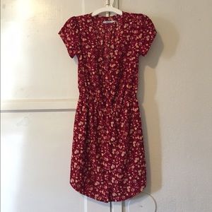 Kimchi blue  v neck red floral dress