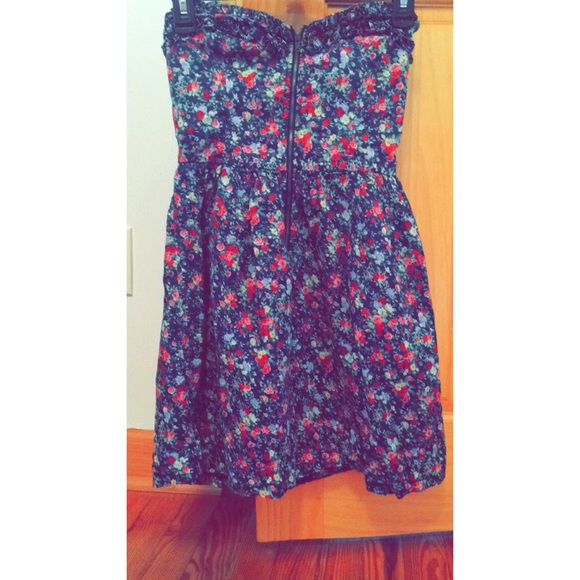 Strapless Floral Dress