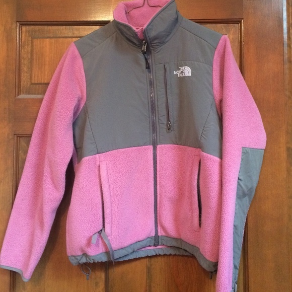 Pink and grey Denali North Face zip up