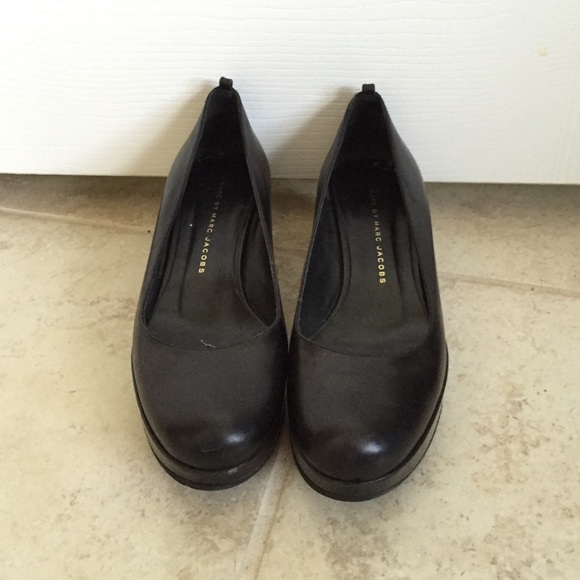 Black Marc by Marc Jacobs leather platform flats