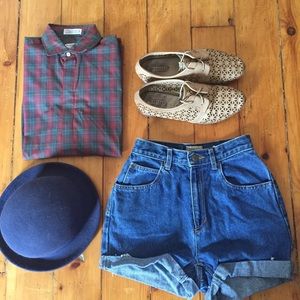 High waisted denim cut offs