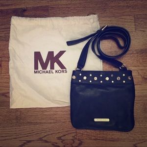 Michael Kors Black and Gold Crossbody Handbag