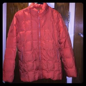 Orange bubble coat