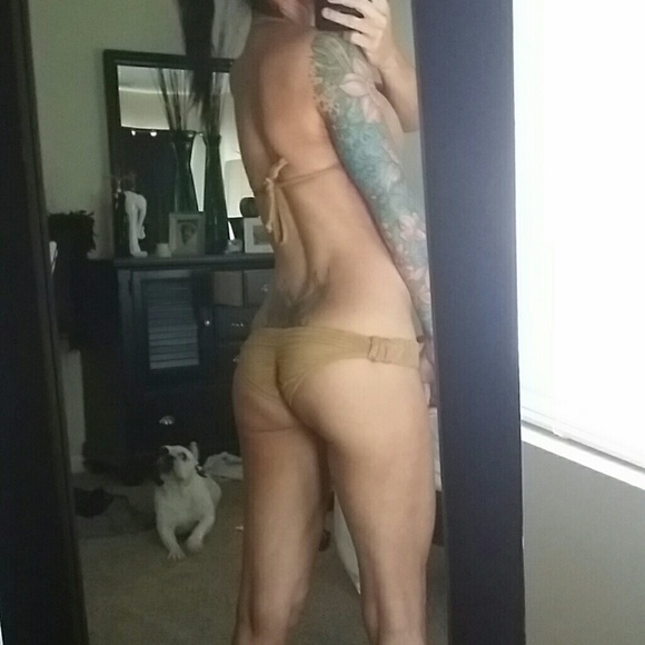 Last Day ......NWOT Tan one piece bathing suit - Picture 2 of 2