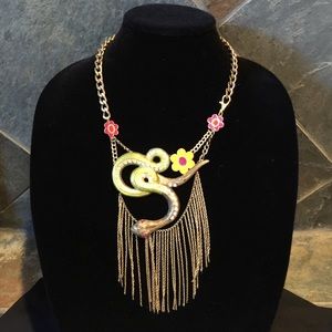 Betsy Johnson "Secret Garden" Snake necklace.