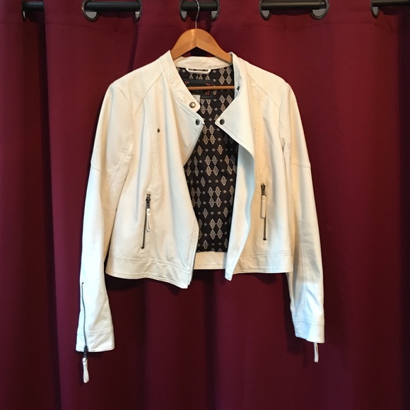 White faux leather jacket