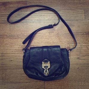 Michael Kors Black Crossbody Handbag - Gold Buckle