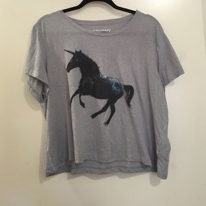 Aeropostale Bethany Mota Unicorn Crop Top