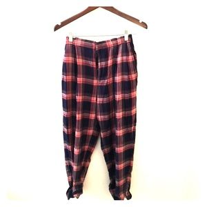 plaid high waisted dress pants