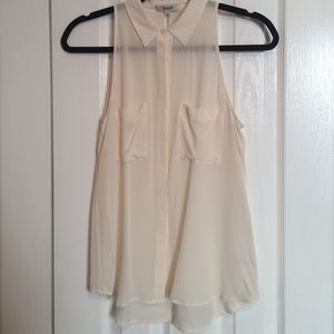 Madewell cream sleeveless blouse 100% silk