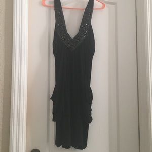 Cute rhinestone accent little black dress