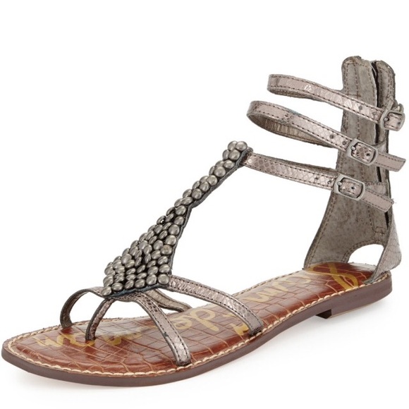 SAM EDELMAN Ginger Pewter Gladiator Sandals