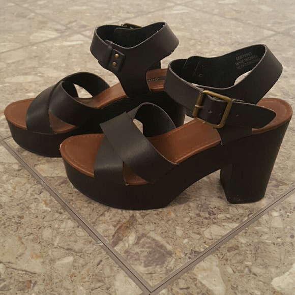 Forever 21 Shoes - 70's inspired block heel sandals