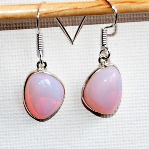Opalite 925 sterling silver overlay earrings