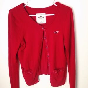 red hollister cardigan