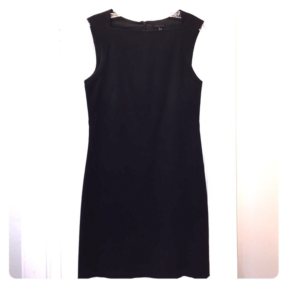Black Theory Shift Dress with Boat Neck.