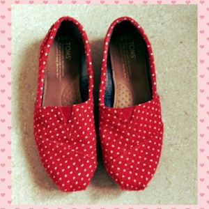 TOMS- red Toms with white polka dots