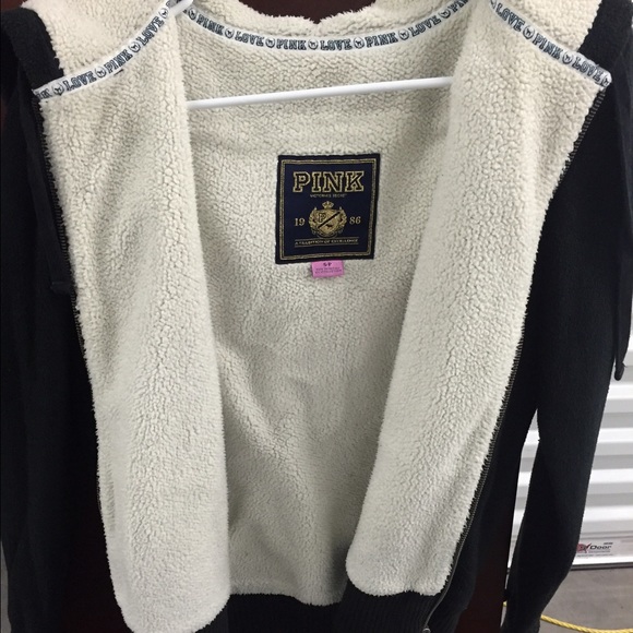 VS Pink fluffy zip up jacket