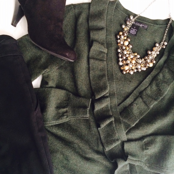 Forest Green Cardigan Sweater