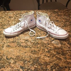 Converse / white / leather. Women's size 9.