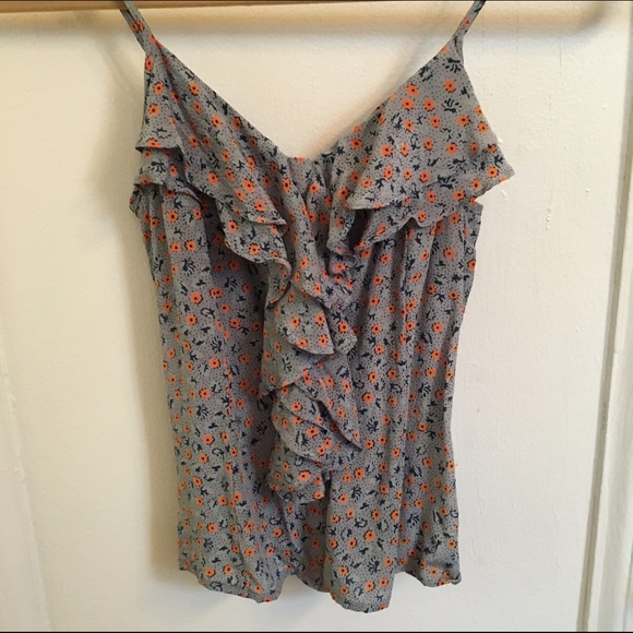 Silence + Noise floral silk tank top
