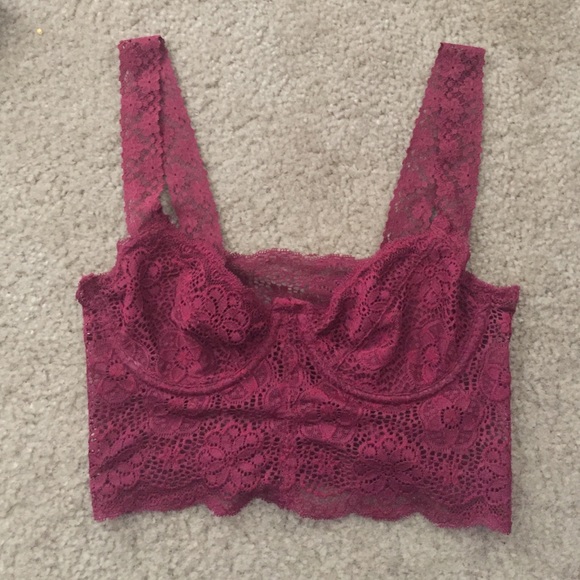 Maroon lace bralette