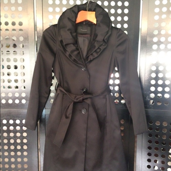 TAHARI black trench Sz: XS