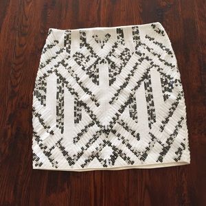 Express white sequin skirt