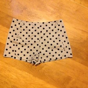 High waisted poka dotted shorts