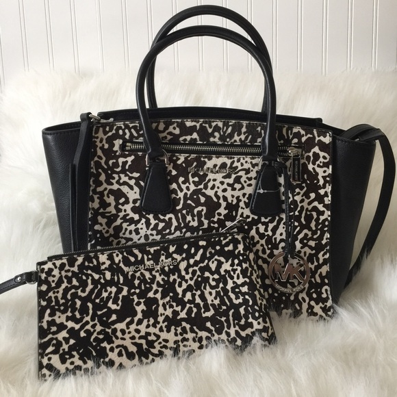Authentic calf hair satchel