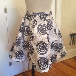 GAP Navy white and grey print circle skirt