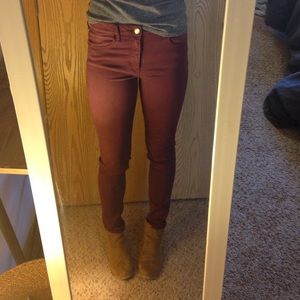 American Eagle Hi-Rise Jegging maroon / purple